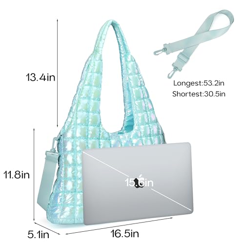 Puffer Travel bag-Gym bag+Tote Bag-Ice Blue2