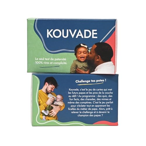 KAFEKOUCHE Kouvade Jeu de Société Papa Quiz et Mimes pour préparer l'Arrivée de Bébé - Cadeau Futur Papa et Jeunes Parents - Le Cadeau de Naissance ou...