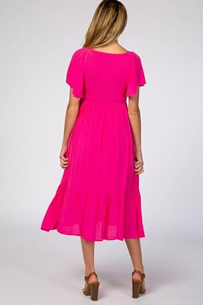 PinkBlush Floral Smocked Ruffle Maternity Dress