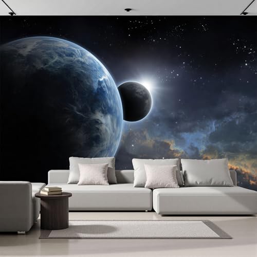 Papel Pintado Tierra galaxia del universo 200x140cm Fotomurales Para Pared 3D, Tierra Papel Tapiz Pintado En Tejido de seda - Pared Moderna,Azul oscuro Murales Fotográficos Decorativos