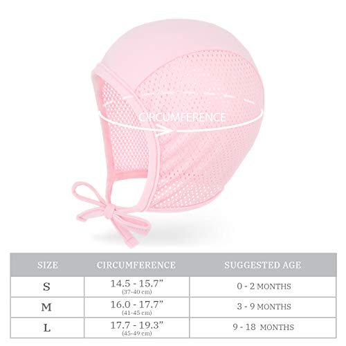 Jellytree Baby Hat Bonnet Summer Mesh Breathable Soft Toddler Boys Fashion Caps Baby Hearing Aid Hat Infant Beanies, Grey+Navy_L #TOP5