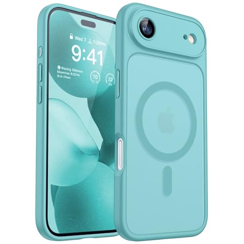 Image of CANSHN Magnetic Compatible with iPhone Air Case(6.5 Inch), Upgraded [Full Camera Protection] [Compatible with Magsafe] [Translucent Matte] Shockproof Phone Cover for iPhone 17 Air Case,Teal