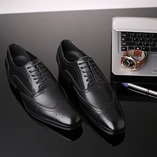 Zapatos formales para hombres tipo brogue con punta de ala y tacón bajo 2