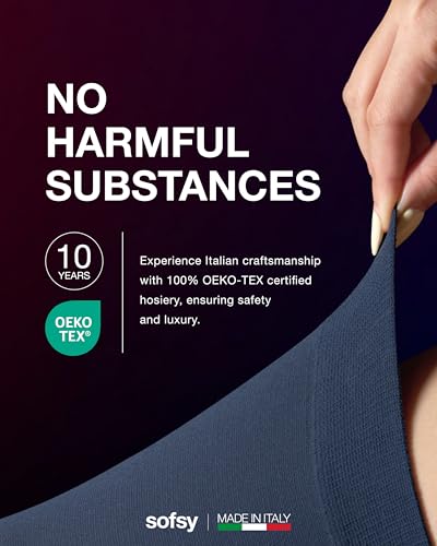 Image of sofsy 10-Year Hosiery Craftsmanship - Italian 40 Den Run Resistant Opaque Tights for Women | High-Waist, Reinforced Toe
