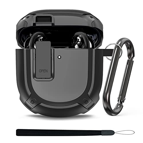 【Upgrade Secure Lock】 Case For Bose Quietcomfort Earbuds Ii (2022), Tpu Material 360°Full-Body Shockproof And Scratch Resistant For Bose Qc Ii With Carabiner(Black) #TOP6