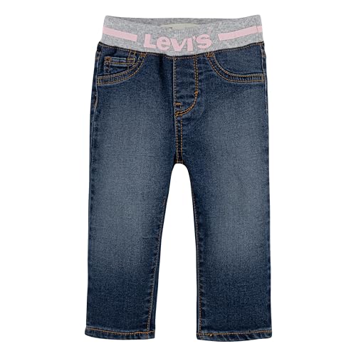 Levi's Lvg Pull On Skinny Jean, Pantalones Bebé-Niñas, Azul (Tercero Oeste/Rosa), 3 meses