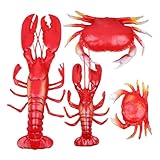 iplusmile リアルな色彩と精巧な仕上げ プラスチック製ロブスター カニ模型点 魚槽 水族館飾り 向け模擬海洋生物モデル 小型 大型対応