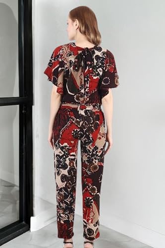 Image of POPWINGS Casual Bagru Printed Cotton Top and Skirt Set for Women || Pom Pom Top and Long Slit Skirt Set for Women || Two Piece Women Set for Summer