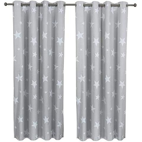 SHERWOOD Star Grey Eyelet Blackout Curtains Cover