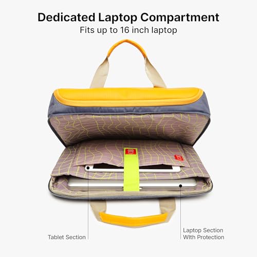 Image of uppercase 14L Omega 03 Professional Laptop Messenger Bag | up to 15.6''| 3x More Water Resistant| Tablet Compartment| Multiple Organisers| Office Bag for Men & Women (Blue)