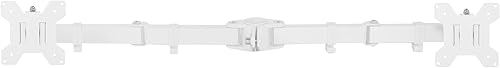VIVO Brazo de monitor doble totalmente ajustable para soporte de escritorio, brazo de monitor doble para 2 pantallas de hasta 27 pulgadas,