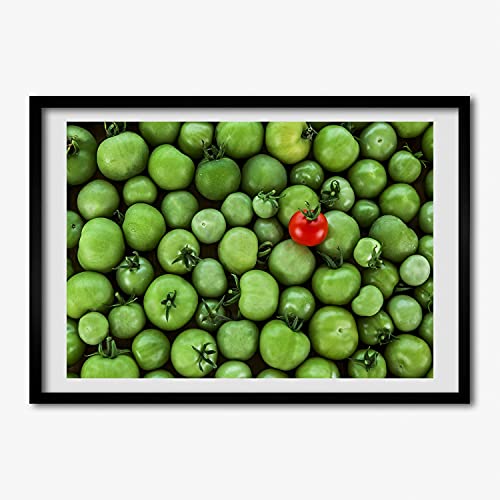 Affiche de tomate mûre Tulup 70x50 cm pour raviver un mur blanc avec un cadre en bois moderne