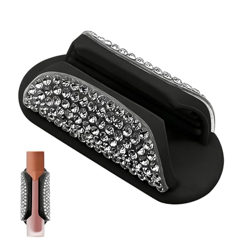 Porta Brillo Labial para Coche | Accesorios Estéticos de Silicona Adhesiva - Porta Cacao Vertical - Vehículos de Chica, Visor Interior, Dormitorio y Oficina