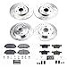 PowerStop Front and Rear Brake Kit For Honda Accord 2018-25 - Drilled and Slotted Disc Rotors with Ceramic Brake Pads Replacement, K8166