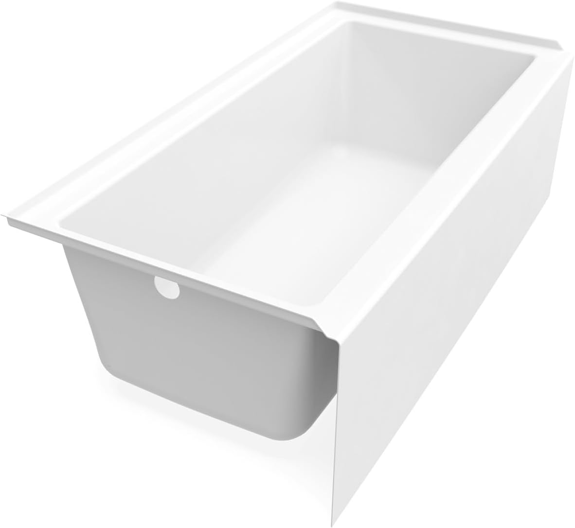 MAAX 105705-L-000-001 Rubix Acrylic Bathtub, 59.75-in L x 32-in W x 18.375-in H, White