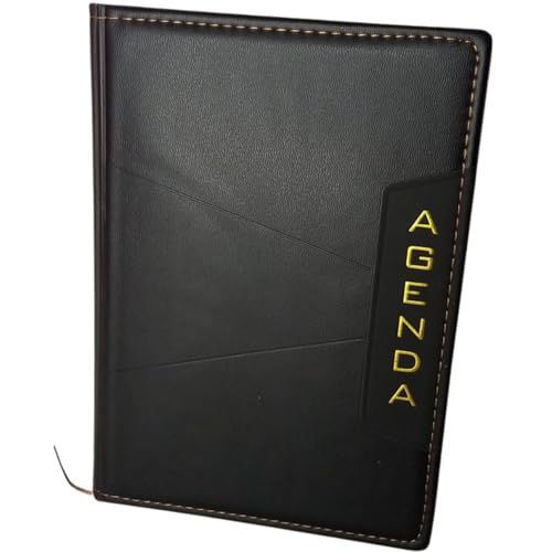Agenda Permanente Capa Dura com Costura – 155 Folhas, Mapa Mundi, Lista de Aniversários e Códigos DDD-IT (Agenda Preta)