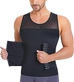 junlan shapewear - maglietta a compressione da uomo, senza maniche, per dimagrire la vita, per la pancia, da uomo, nero , xl