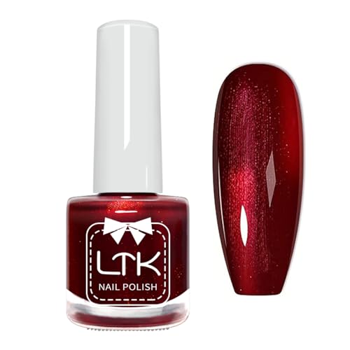 Wine Red Nail Polish - Quick Dry Nail Polish - Shimmer & High Gloss Red Nail Varnish - No Baking Required, Long Lasting Chip Resistant for Easy DIY Manicure at Home