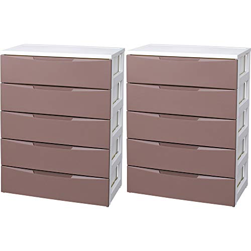 ルームチェスト 5段 RC-725 ホワイト/ブラウン 2個セット