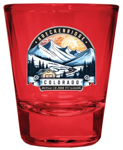 Vaso de shot rojo Breckenridge Colorado Design 2oz