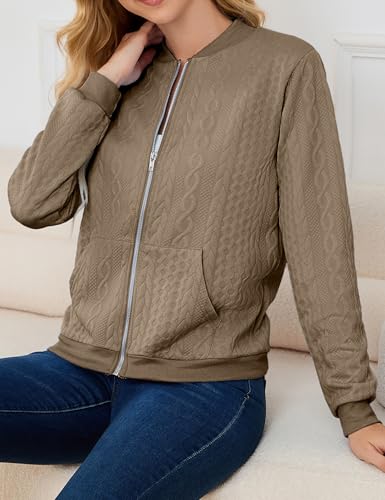 Image of Womens Full Zip Up Cardigan Sweater Casual Solid Long Sleeve Sweatshirt Coat with Pocket