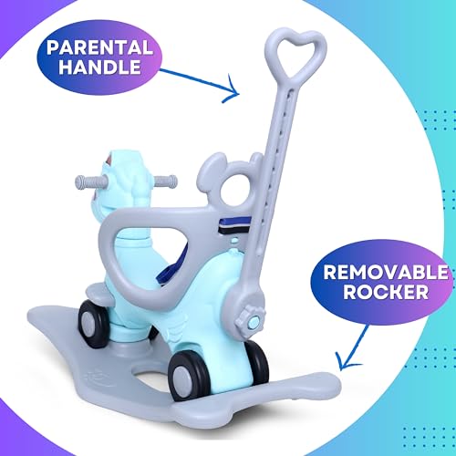 eHomeKart 2 in 1 Horse Ride-On Rocker and Rider for Kids - Boys & Girls Age 1-3 Years, Blue - Image 5
