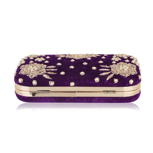 Image of RABIYA Clutch Purse for Women Formal Dressy Evening Clutches Handbags for Wedding Elegance Charm Premium Elegance Clutch Bag with Detachable Chain Handal | Gift for Women | Clutch for Women
