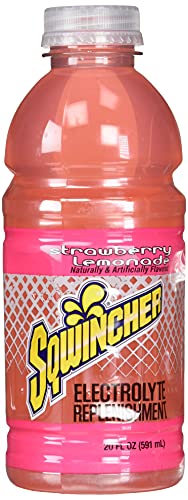 Sqwincher 20 Ounce Strawberry Lemonade Flavor Ready to Drink Bottle Electrolyte Drink