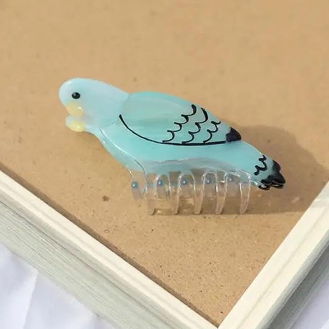 Amazon.co.jp: Blue Budgie Hair Claw セキセイインコ 鳥 ヘアクリップ