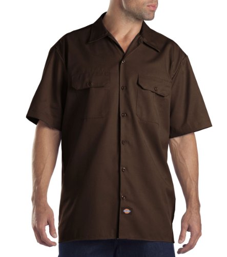 Image of Dickies Men's Short Sleeve Work Shirt - Durable Twill Button Down Shirts for Men, Lightweight Uniform for Daily Wear