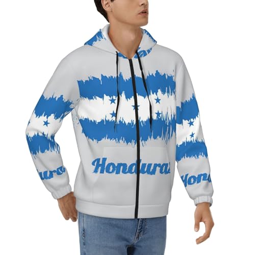 Sweat à capuche zippé thermique contre le froid veste bleu Honduras