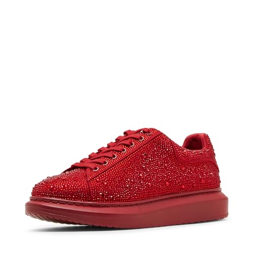 Steve Madden Men's ICEBOX Embellished Fashion Sneaker, Red Multi, 10