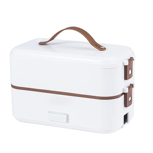 高速弁当箱炊飯器 110V 1台3役 小型一人用 0.5〜1.5合 蒸し・炊き・温め機能付き 米もおかずも同時料理 304ステンレス鋼製 手提げ 車中泊 職場 自宅 オフィスランチ (2段)