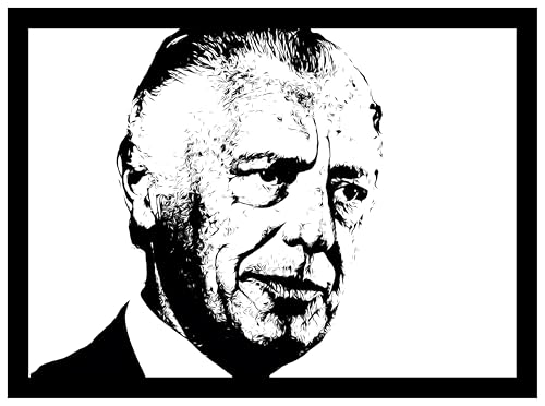 Generico GIANNI AGNELLI L'AVVOCATO QUADRO DIPINTO A MANO GRANDI PERSONAGGI ITALIANI - DESIGN MODERNO 40X30 CM CON CORNICE (MODELLO B