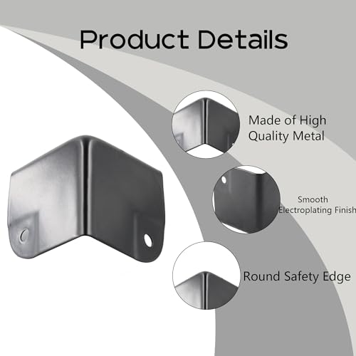 Image of 16Pcs 1.38 inch Metal Corner Protectors Box Corner Edge Guard Black Edge Guard Edge Protector Metal Cabinet Edge Cover