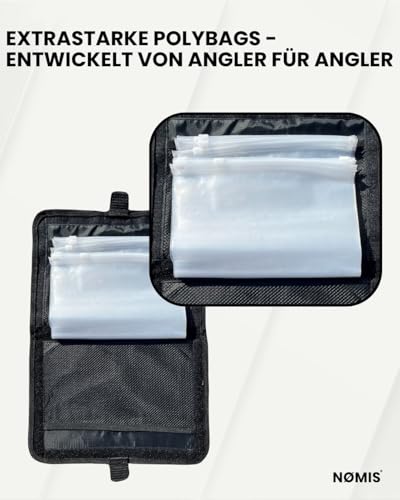 NØMIS XXL Vorfachtasche Angeln | Angeltasche | Hakentasche | Perfekter Organizer für Angelsets und Angelmontagen | Vorfachmappe Angeln | Angelscheinmappe | Meeresangeln Angelzubehör