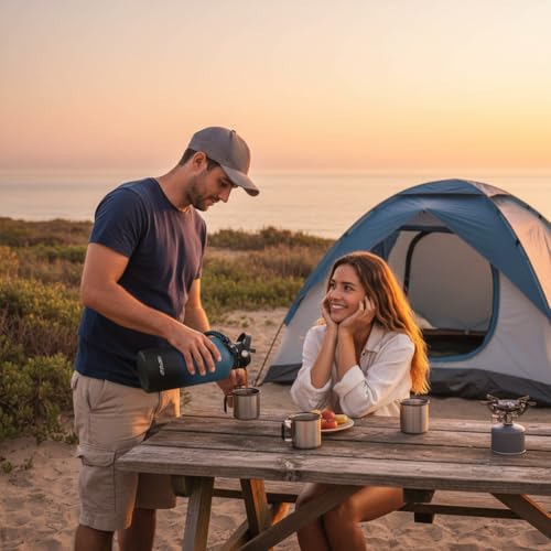 Image of ABOTOCUP 1 Gallon Insulated Water Bottle, Keeps Cold 24H & Hot 12H, Straw Lid & Paracord Handle, 128 oz Double Wall Leak-proof BPA Free, Powder Coated
