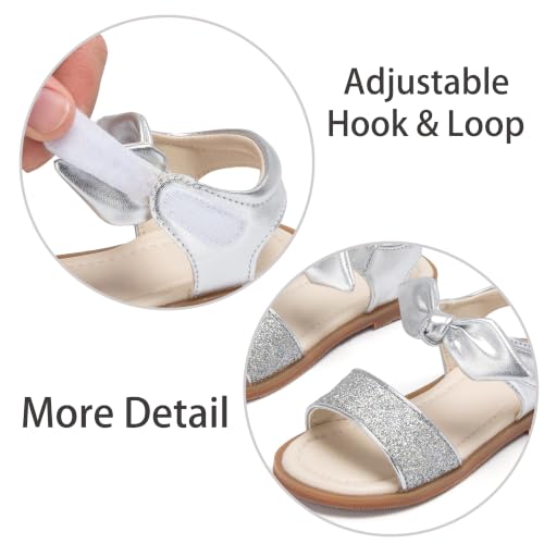 Image of ESTINE Toddler /Little Kid Girls Bow Open Toe Flat Evening Dress Sandals