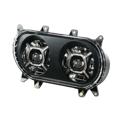 Motorcycle Dual LED Headlight Lamp Projector Compatible With Harley Road Glide 2015-2020 2019 2018(Black)