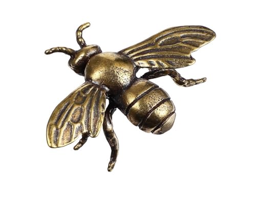 Estatua decorativa de abeja dorada pequeña de latón miniatura 2