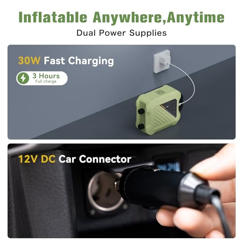 Anoutway Rechargeable 20Psi Sup Pump The Jungle -Quick Portable Sup Air Pump,Electric Paddle Board Pump Auto-Off &12V Dc Car Connector For Inflatable Paddle Boards thumb #3