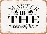 cartelli metallici master of the campfire - vintage rusty look sign vintage targhe