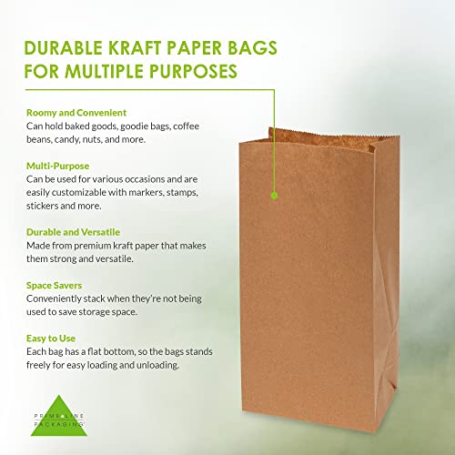 Brown Paper Lunch Bags - 4 Lb Small Paper Lunch Bags 100 Count, Disposable Kraft Paper Sos Sack For Lunch Bags, Bread Bags, Sandwich Bags, Treat & Snack Bag, Deli, Bakery Use, In Bulk - 5X3.13X9.75 #TOP1