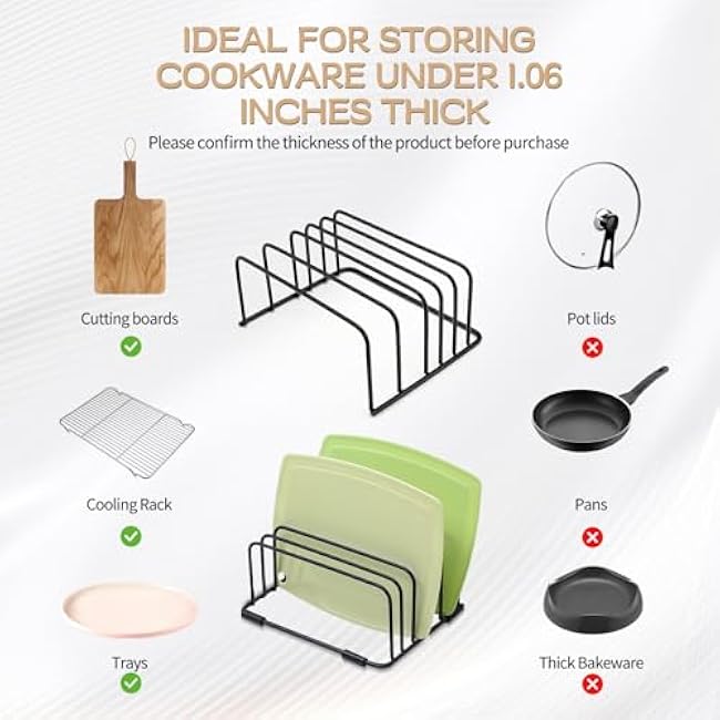 3Pack Cutting Board Organizer, Metal Cutting Board Holder kitchen organizers and storage Rack Baking Cookie Pan Sheets Storage Stand for Kitchen Cabinet Countertop Bakeware Organizer
