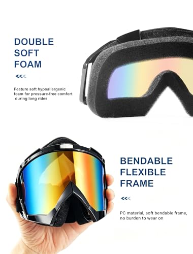 Image of 2Pcs Dirt Bike Goggles Motocross Motorcycle ATV Riding Dustproof Windproof Off Road Racing MX Four Wheeler Goggles