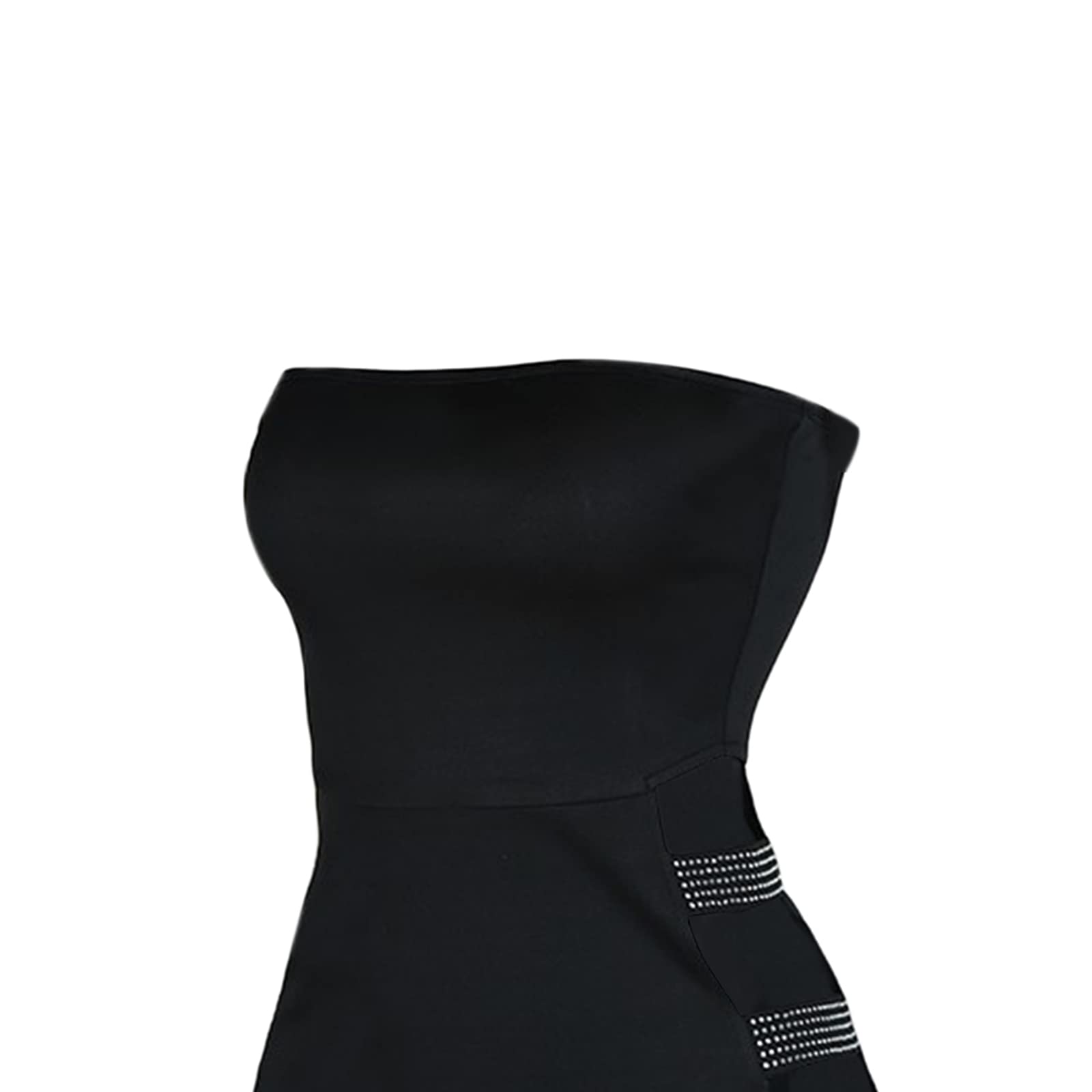 Loalirando Robe Crayon Femme Courte Sexy Moulante avec Strass Robe Epaules Dénudées pour Soirée Clubbing