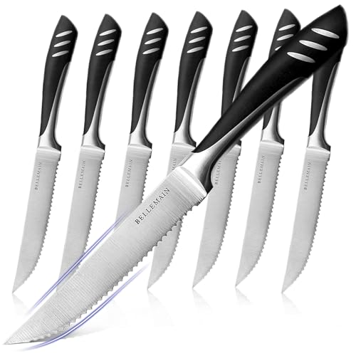 Comparison: Best Steak Knives Dishwasher Safe 4 Bellemain Premium Steak Knives Set of 8, Kitchen Knife Sets with Steel Blades for Precise Cutting, Lightweight Steak Knife Set Stainless Steel & Durable, Serrated Steak Knives Dishwasher Safe