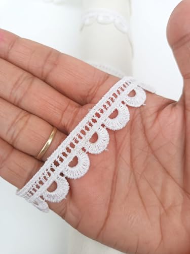 Image of Swag Polyester Lace, Border Lace, Cotton Lace, Gota Patti Lace (9 Meter, White)