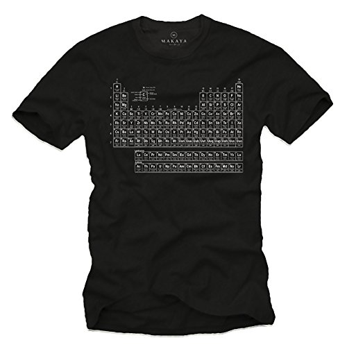 Makaya T-Shirt Homme Tableau PÉRIODIQUE des ÉLÉMENTS Noir XXL