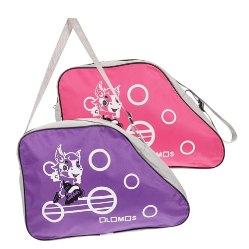 Veemoon 2pcs Wear-resist Skates Bag Stylish Triangle Roller Skates Pouch for Easy Storage Handbag for Outdoor Use Random Shoulder Strap Color for All Skating Enthusiasts